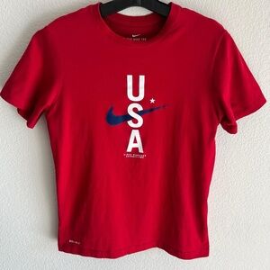 Men's Nike Tee Dri-Fit USA Olympic T-Shirt in red Small Size